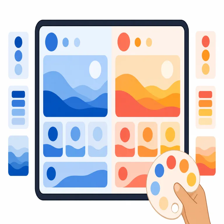 theming（テーマ設定・名詞）の覚え方イラスト — まず基礎語の theme「テーマ・主題」を確実に押さえ、その上で -ing が付いて「テーマを与えること」「テーマに沿って統一感を作ること」と捉えると覚えやすいです