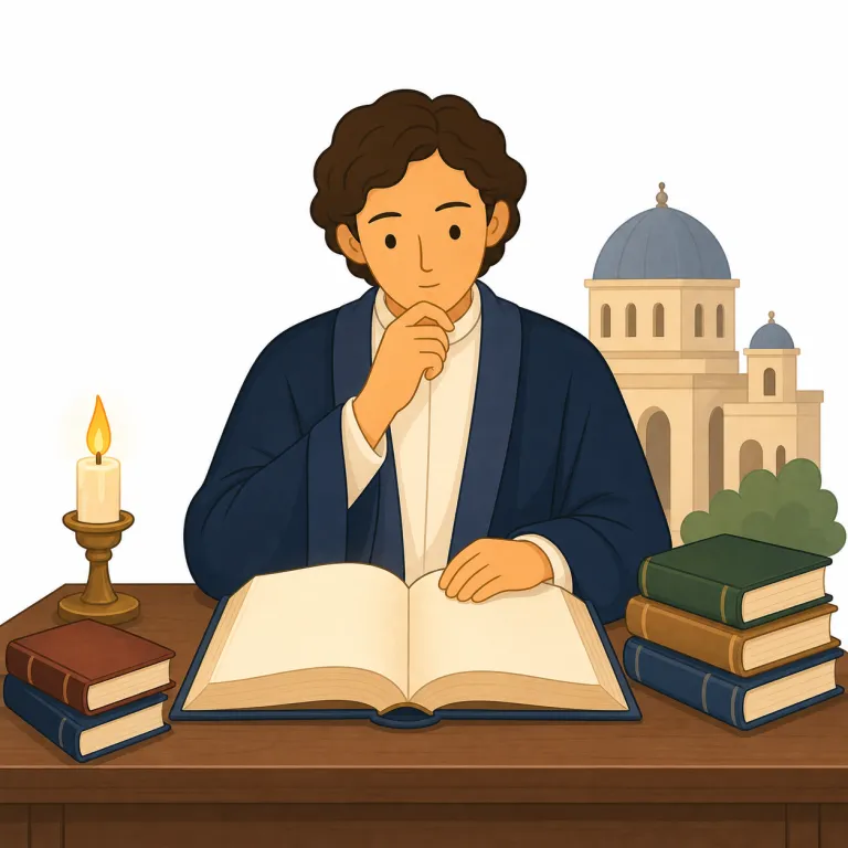 theologian（神学者・名詞）の覚え方イラスト — theology（神学）を知っていれば、theologian はその「人」版だと覚えると速いです
