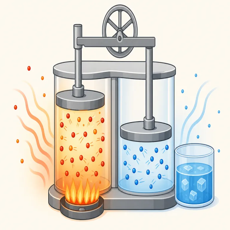 thermodynamic（熱力学の、熱力学的な・形容詞）の覚え方イラスト — thermo- は thermometer の thermo と同じで「熱」、dynamic は「力・動き」を表すので、まず「熱がエネルギーや運動にどう関わ…