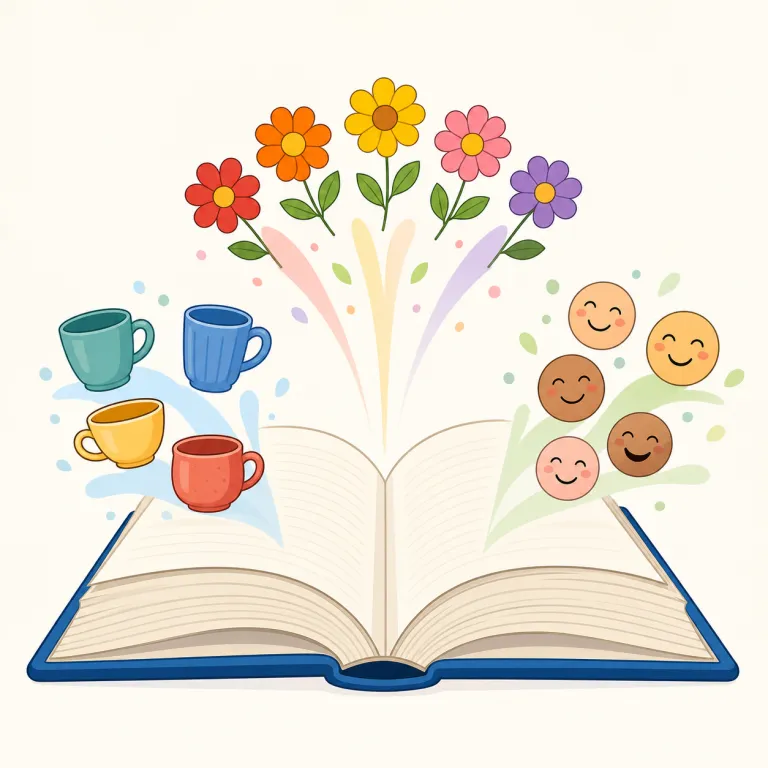 thesaurus（類語辞典・名詞）の覚え方イラスト — dictionary が「意味を調べる辞書」なら、thesaurus は「似た意味の語を並べて、どれが文脈に合うか選ぶ道具」と覚えると定着しやすいです