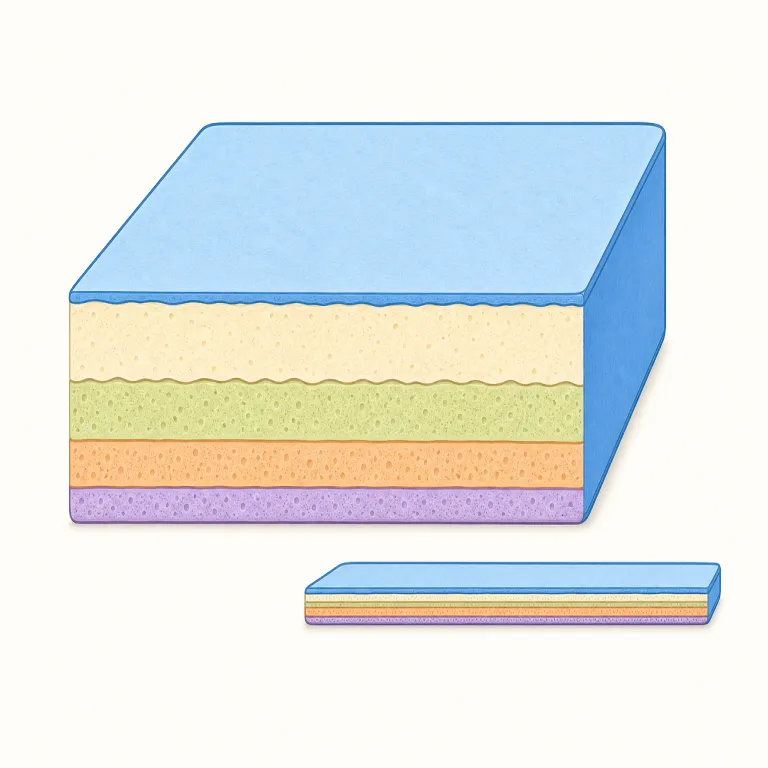 thickness（厚さ・名詞）の覚え方イラスト — このエントリでは thickness を、液体などの「濃さ」ではなく、物や材料の「厚さ」として覚えます