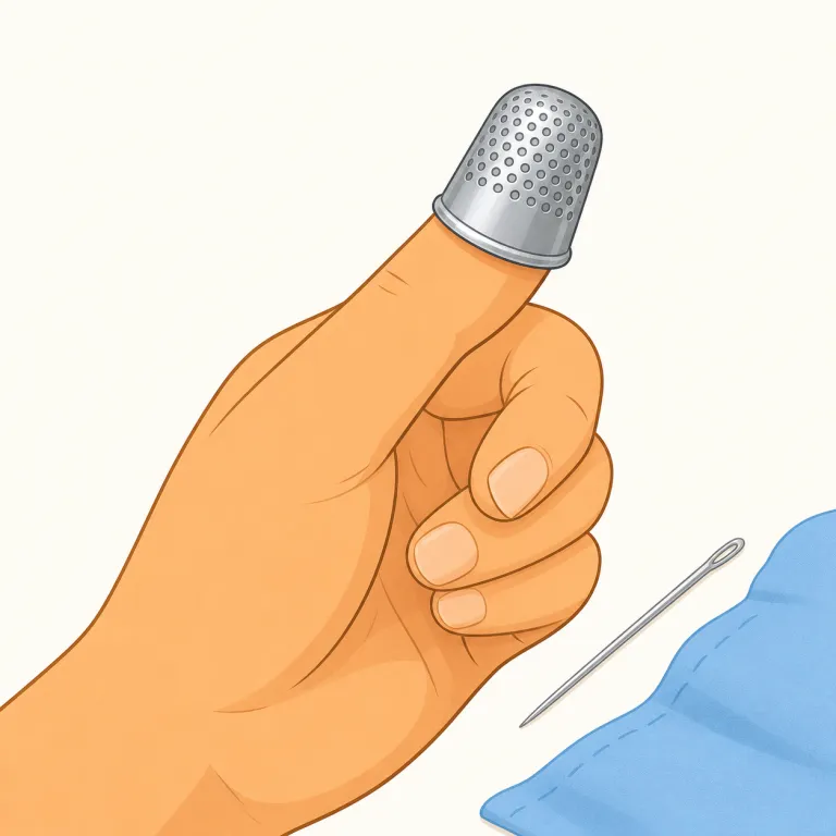 thimble（指ぬき・名詞）の覚え方イラスト — 裁縫の場面で覚えるのがいちばん強い