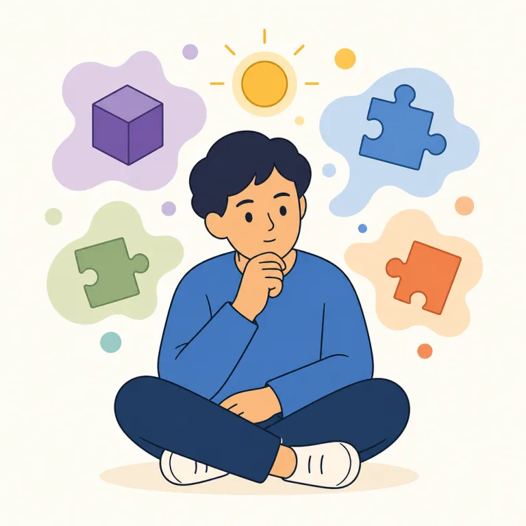 thinker（思想家、深く考える人・名詞）の覚え方イラスト — think を知っていれば、thinker は「考える人」とそのまま取れる
