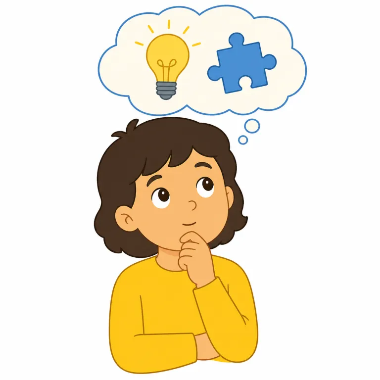 thinking（考えている・動詞）の覚え方イラスト