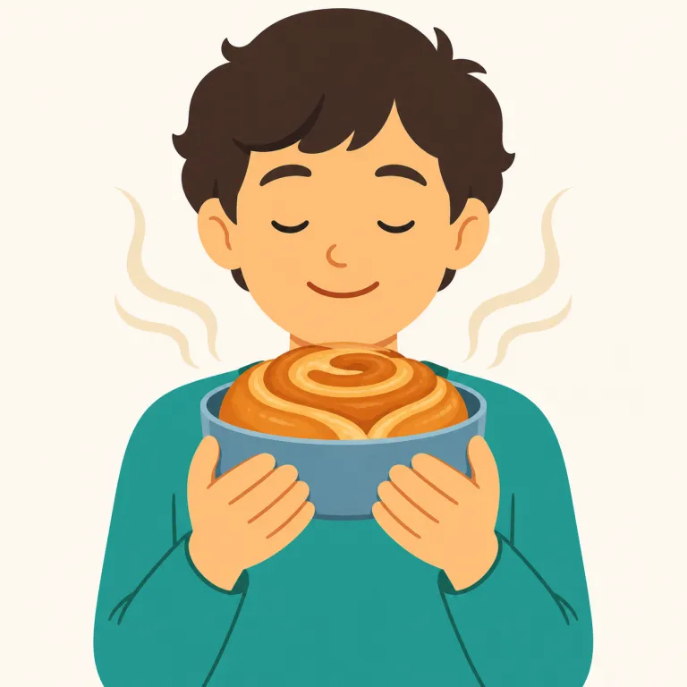 this smells good（これはいい匂いがする）の覚え方イラスト — This smells good は「これを嗅ぐ」ではなく、「これがよい匂いを放っている」という主語中心の言い方です