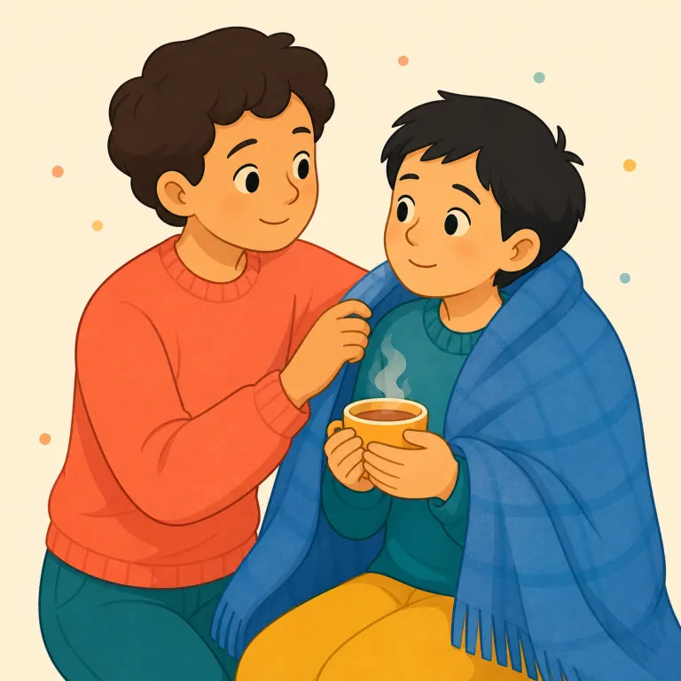 thoughtfulness（思いやり・名詞）の覚え方イラスト — thoughtfulness は thoughtful「思いやりのある、気が利く」に -ness「性質」を付けた名詞です