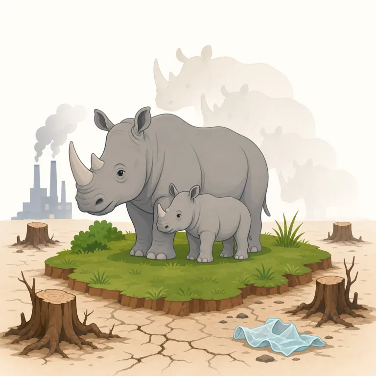 threaten with extinction（絶滅の危機にさらす・イディオム）の覚え方イラスト — threaten は「脅かす」、extinction は「絶滅」です