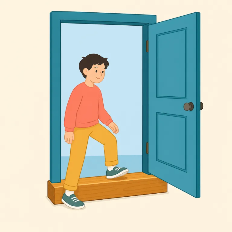 threshold（敷居・名詞）の覚え方イラスト — threshold は「ここを超えると状態が変わる境界点」として覚えると、しきい値の意味が残りやすい語です