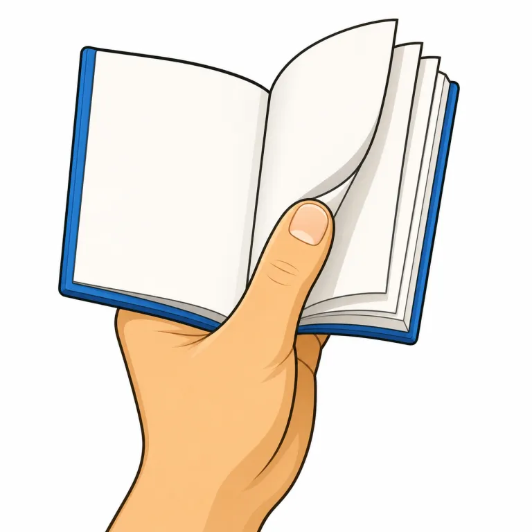 thumb（ページをめくる・verb）の覚え方イラスト