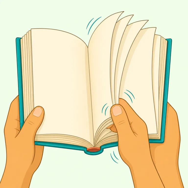 thumbed（（本などを）パラパラめくった・動詞）の覚え方イラスト — thumbed は「親指を使う場面」を1本の軸にすると覚えやすい語です