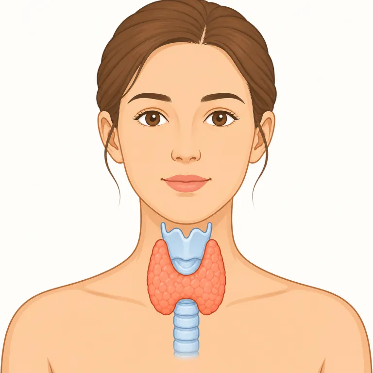 thyroid（甲状腺・名詞）の覚え方イラスト — medical wordとしては thyroid gland（甲状腺）, thyroid hormone（甲状腺ホルモン）の形で覚えると定着しやすいです