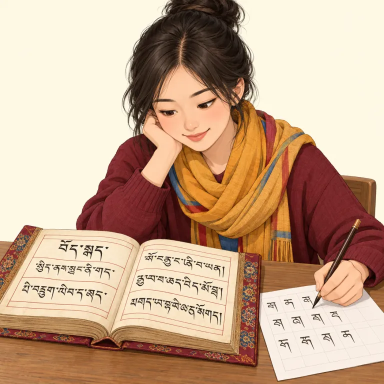 tibetan（チベット語・noun）の覚え方イラスト