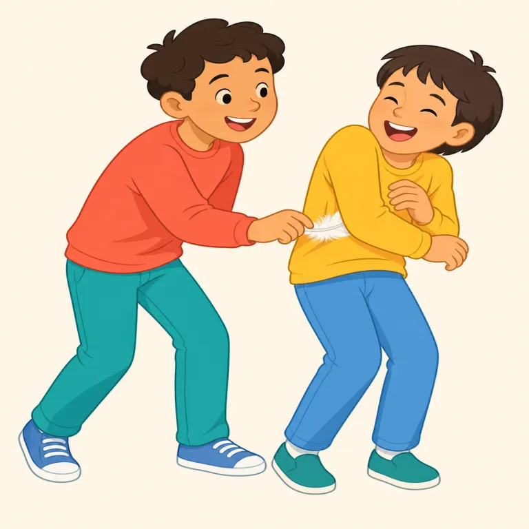 tickler（くすぐる人・名詞）の覚え方イラスト — まず tickle「くすぐる」を土台に置き、そこへ「〜する人・もの」を作る -er が付いた形だと見ると覚えやすいです