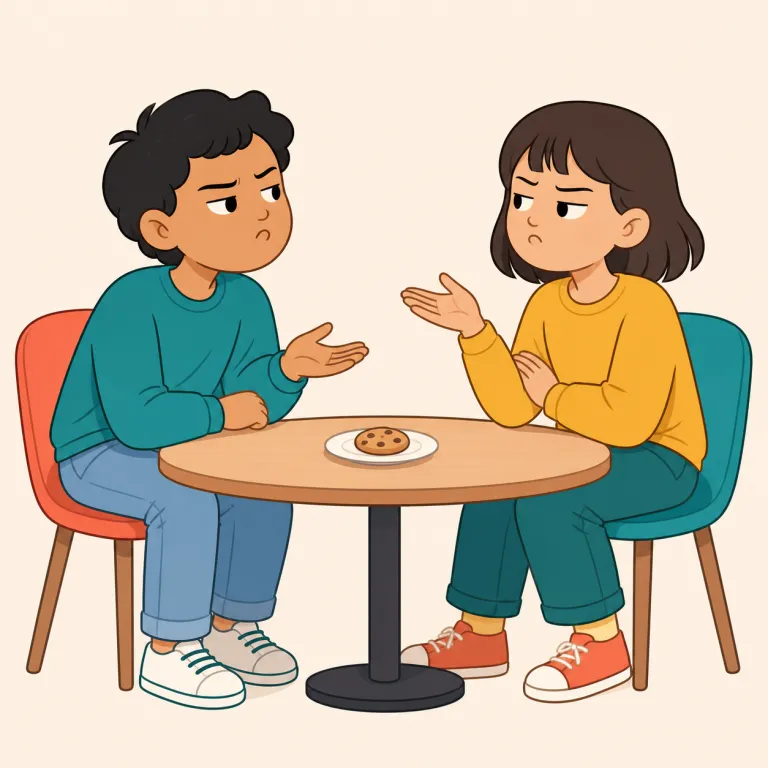tiff（口げんか・名詞）の覚え方イラスト — tiff は argument や quarrel よりかなり軽く、長引かない「ちょっとした言い合い」として覚える