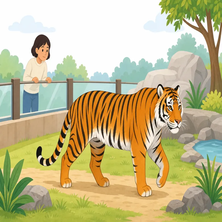 tiger（虎・名詞）の覚え方イラスト — tiger はまず big cat（大型ネコ科）の基本語として覚えると定着しやすいです