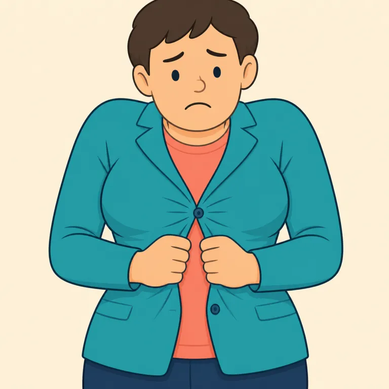tightness（きつさ・名詞）の覚え方イラスト — tight を知っていれば、その「ぴったりして余裕がない」感じを名詞化したのが tightness