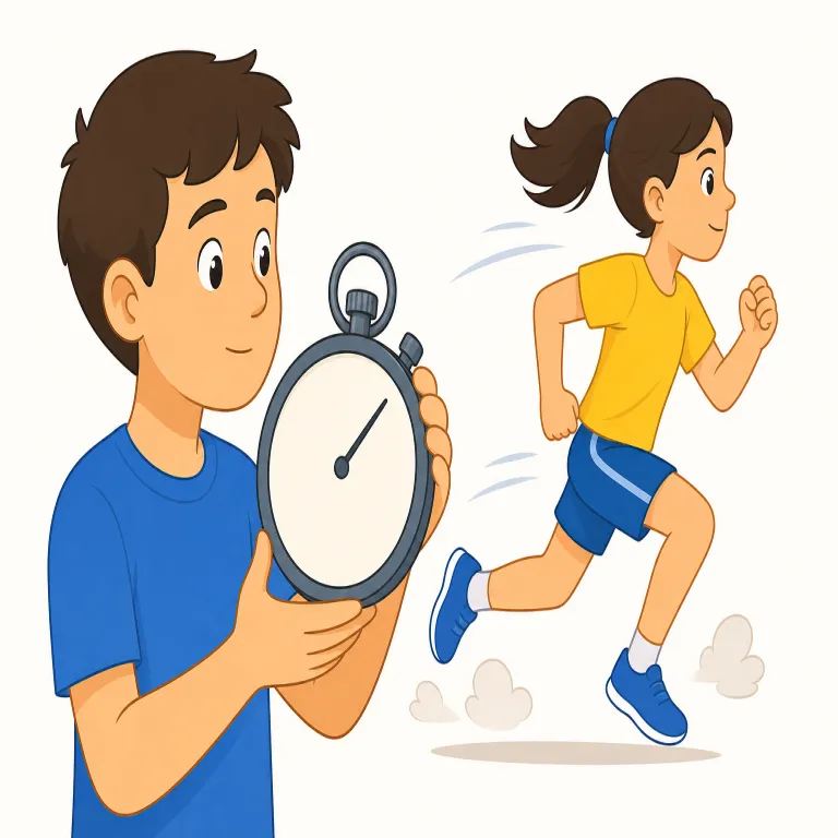 time（計時する・verb）の覚え方イラスト