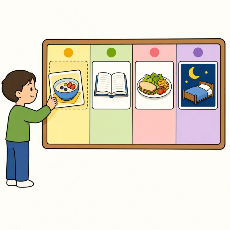 timeline（予定表・noun）の覚え方イラスト