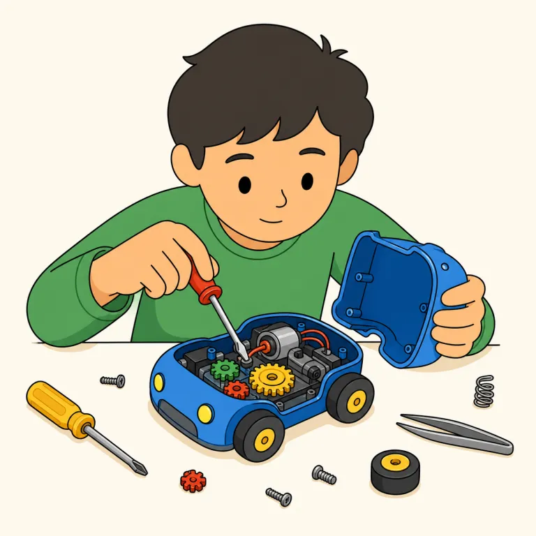 tinker（いじる・verb）の覚え方イラスト