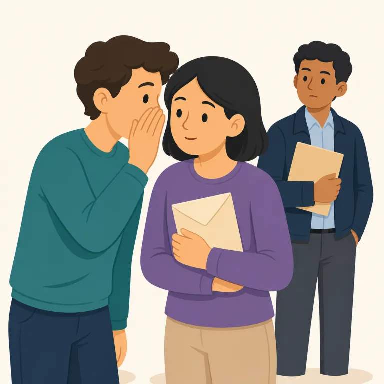 tip off（密告する・句動詞）の覚え方イラスト — この「密告する」の tip off は、悪事や秘密の計画を警察・当局・報道機関などに内々に知らせる用法です