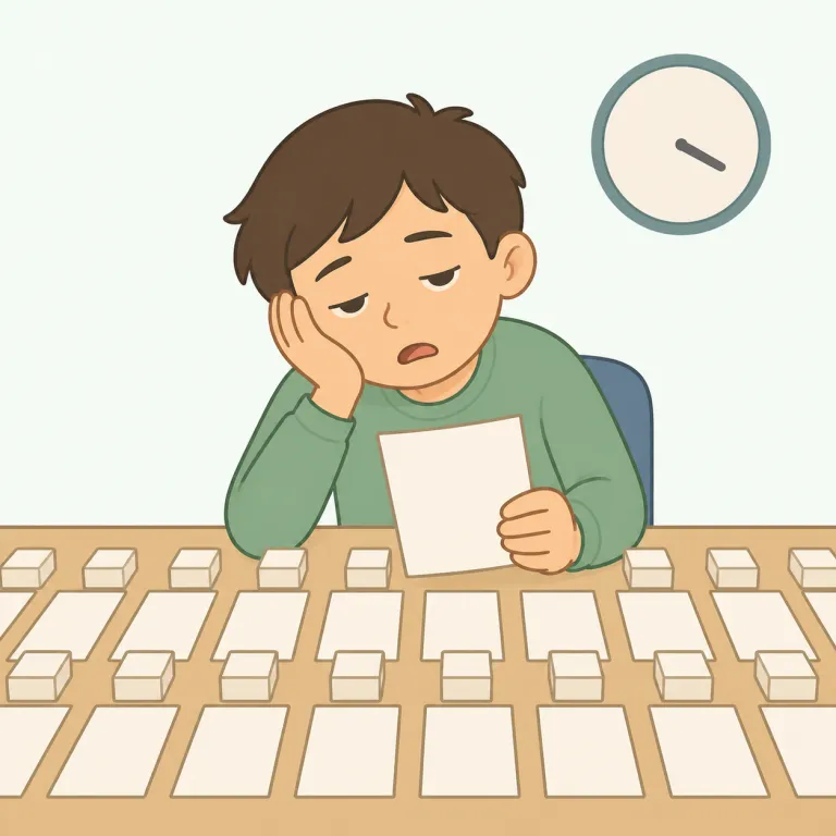 tiresome（面倒な・形容詞）の覚え方イラスト — tire「疲れさせる」に -some「性質をもつ」が付いた形で、「人のエネルギーを奪う性質」と捉えるとよい