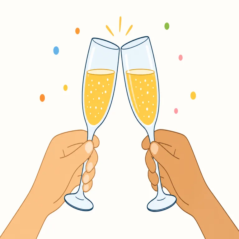 toast（乾杯・名詞）の覚え方イラスト