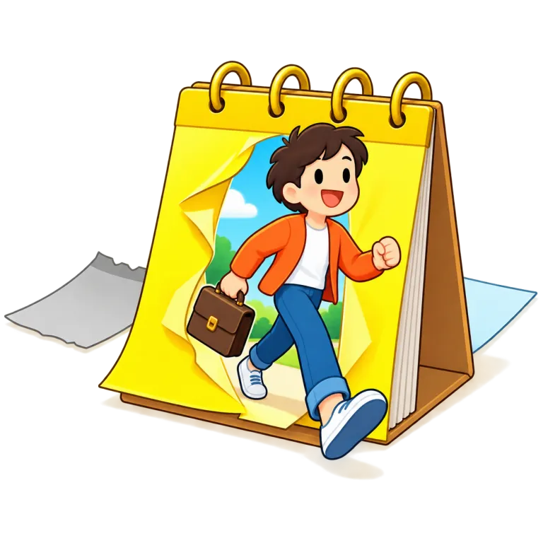 today（今日・adverb）の覚え方イラスト