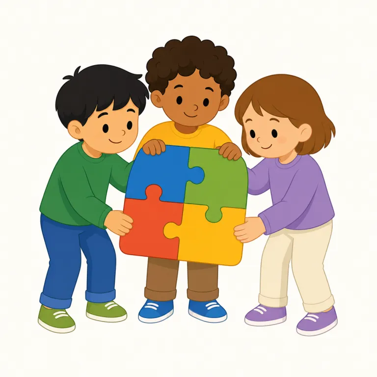 together（一緒に・副詞）の覚え方イラスト — together は、人や物事が別々ではなく同じ場所・時間・目的のもとで行動する「一緒に」の意味です