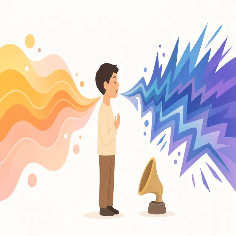 tone（口調、語調、音色、雰囲気・名詞）の覚え方イラスト — tone はまず tone of voice で覚えると核がつかみやすいです