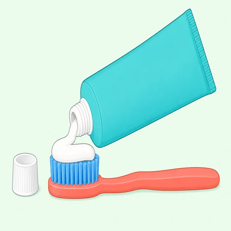 toothpaste（歯磨き粉・名詞）の覚え方イラスト — tooth（歯）+ paste（練り物・ペースト）なので、「歯に使うペースト＝歯磨き粉」と素直に分解できます
