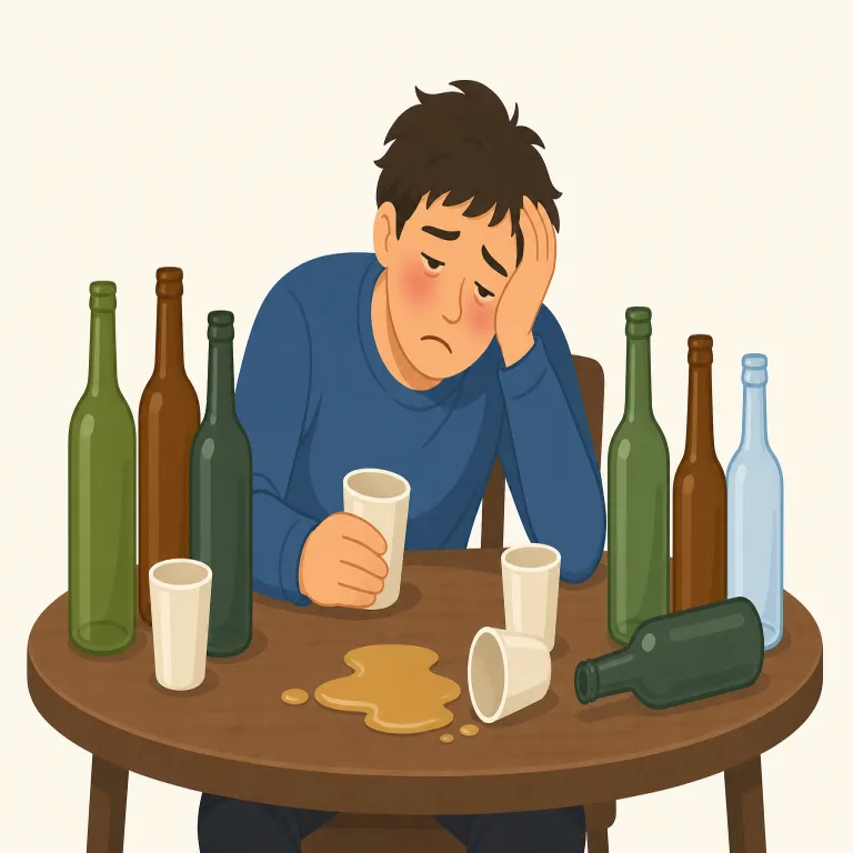 tope（飲んだくれる・動詞）の覚え方イラスト — 短い語ですが、単なる drink ではなく「酒を習慣的にあおる」感じで覚えると残りやすいです