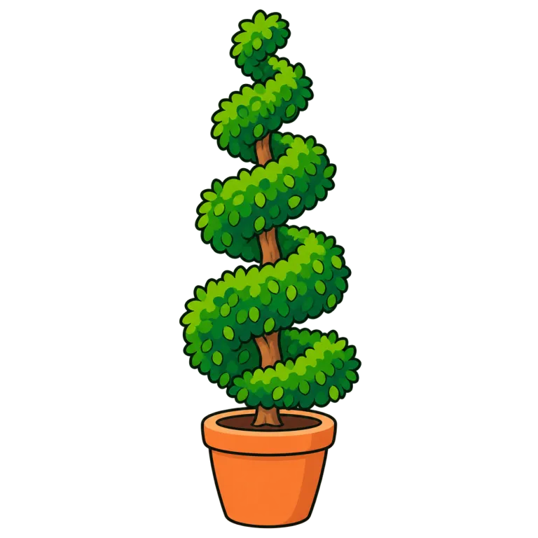 topiary（トピアリー・noun）の覚え方イラスト
