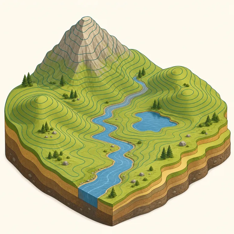 topographical（地形的な・形容詞）の覚え方イラスト — topography（地形・地勢）を知っていると最短