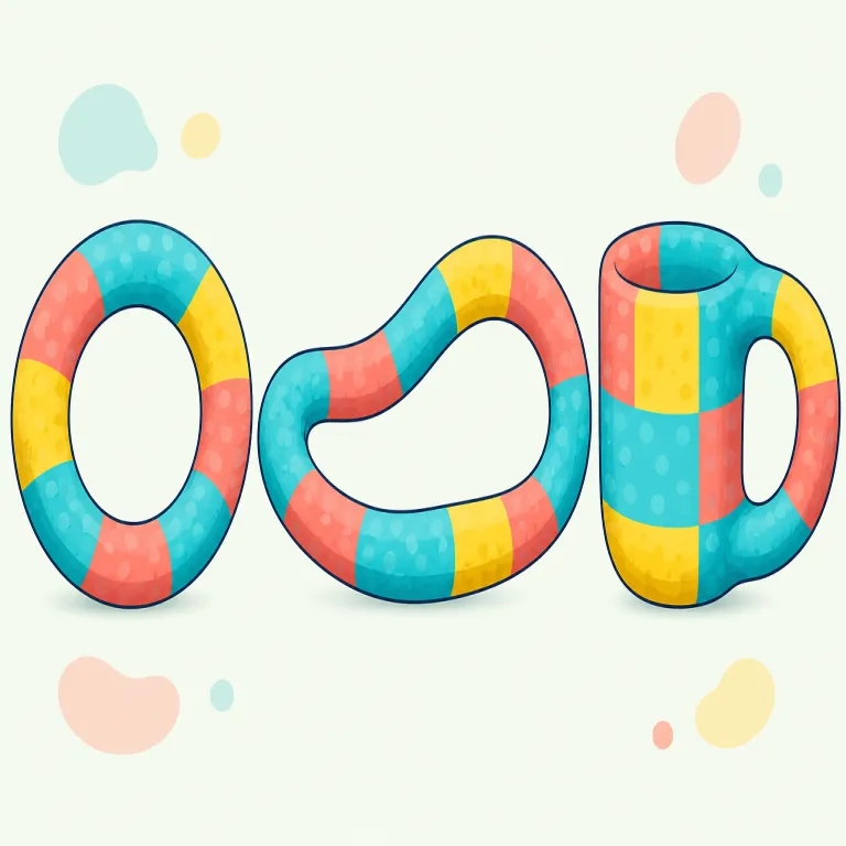topological（位相的な・形容詞）の覚え方イラスト — topology（位相）を知っていれば、-ical は「〜に関する」の形容詞語尾なので topological はそのまま「位相の・位相的な」