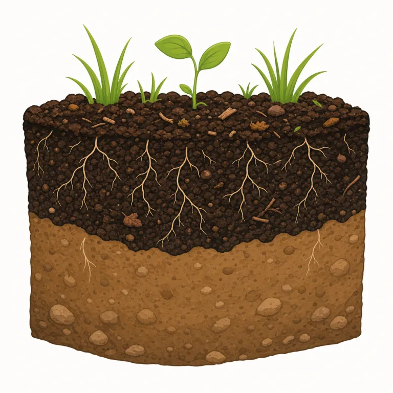 topsoil（表土・名詞）の覚え方イラスト — top と soil にそのまま分けて覚えるのが最短です