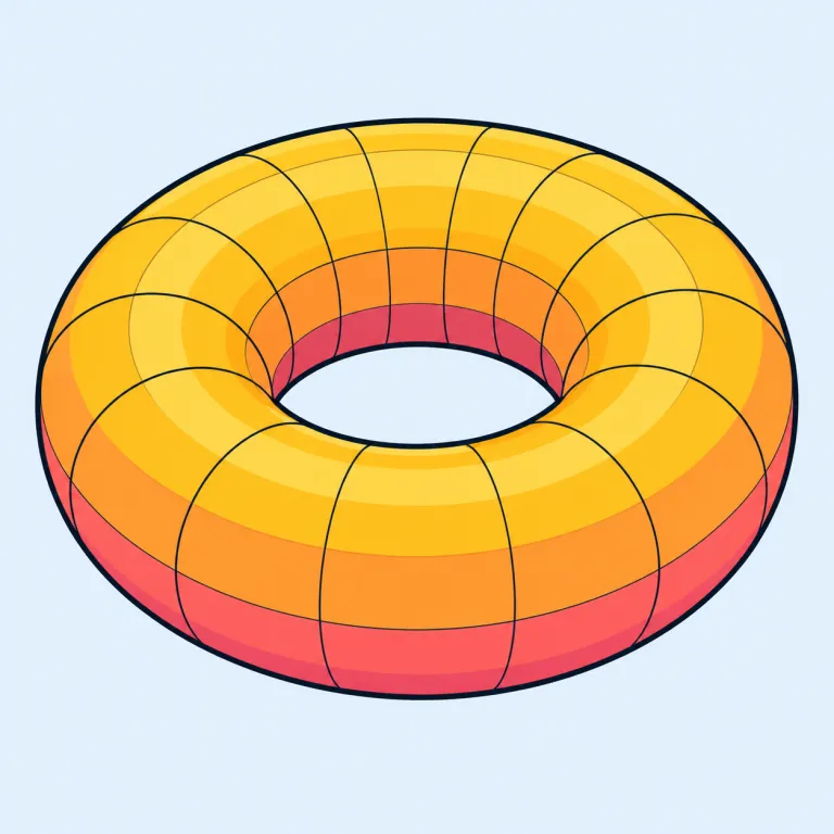 toric（トーラス（ドーナツ形）に関する「トーリック」・形容詞）の覚え方イラスト — toric はまず名詞 torus（ドーナツ形の輪・トーラス）を知っていると覚えやすい語です