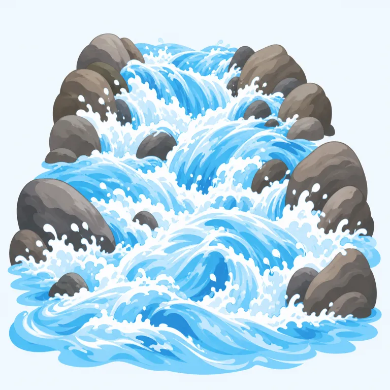 torrent（激流、急流・名詞）の覚え方イラスト — まず water の流れを表す基本語と比べると覚えやすいです