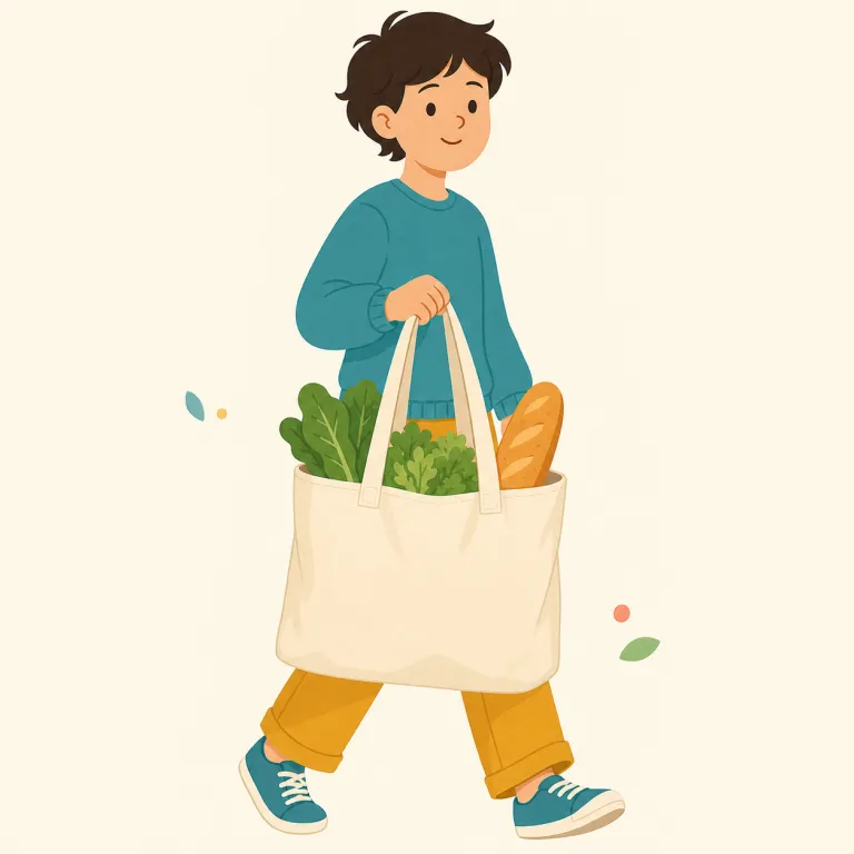 tote（（重い物などを）運ぶ・動詞）の覚え方イラスト — tote は tote a bag, tote equipment のように、荷物を手で持って別の場所へ運ぶ動作を表す