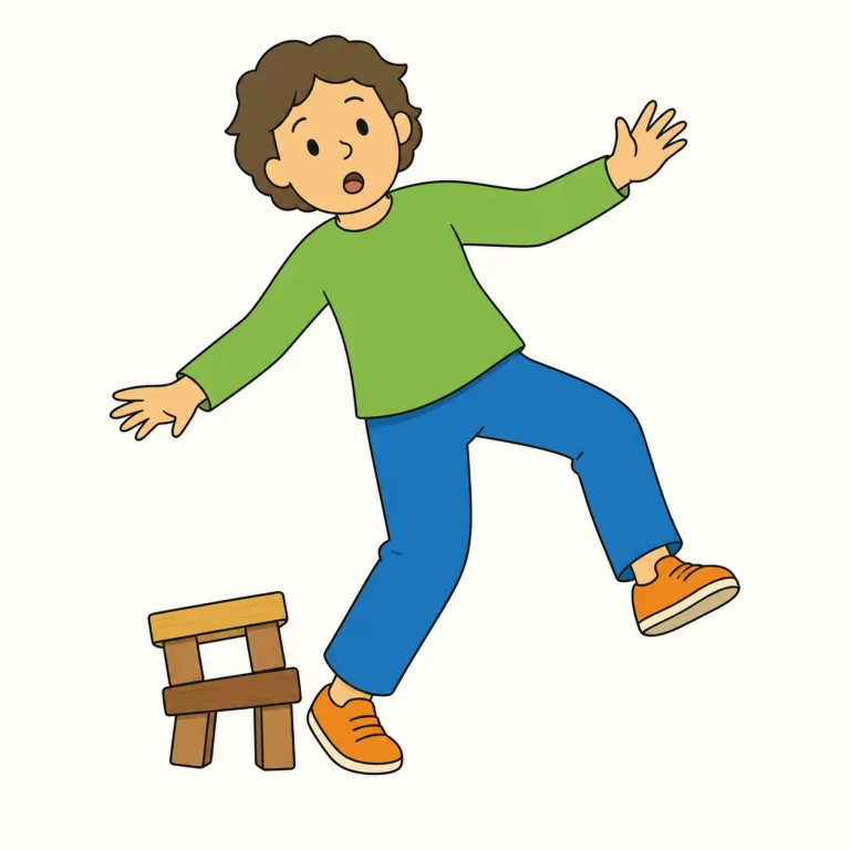 totter（よろめきます・動詞）の覚え方イラスト — totter は「安定せず小刻みに揺れながら立つ・歩く」場面で覚える