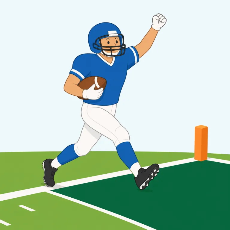 touchdown（タッチダウン得点・noun）の覚え方イラスト