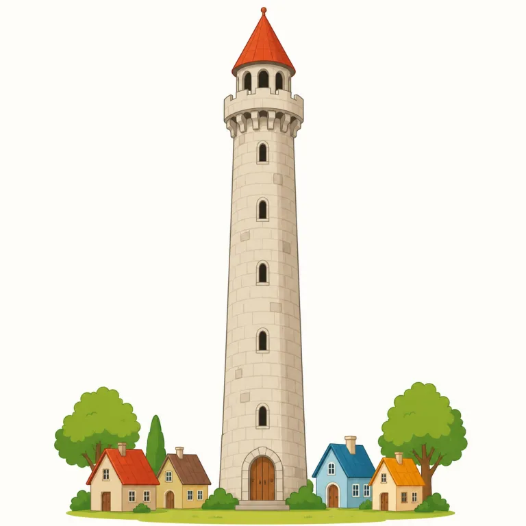 tower（そびえ立つ・verb）の覚え方イラスト