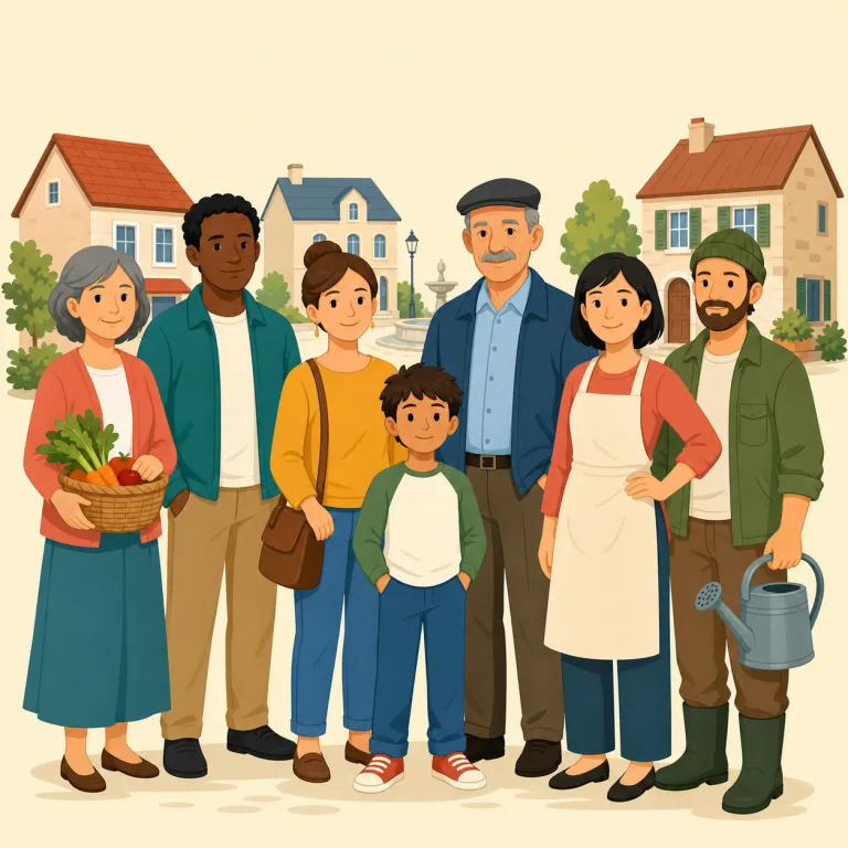 townsfolk（町民・名詞）の覚え方イラスト — town + folk で「町の人たち」と分けて覚えるのが最短です