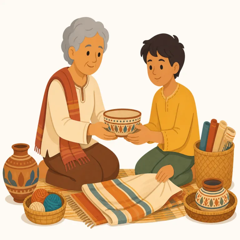 tradition（伝統・名詞）の覚え方イラスト — このエントリの tradition は、日々の決まりごととしての「慣習」ではなく、文化・宗教・家族などで長く受け継がれてきた「伝統」を表します