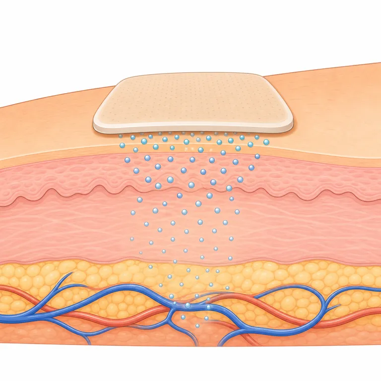 transdermal（経皮・形容詞）の覚え方イラスト — medical系の語は、見た目を知っている英単語に分解すると残りやすいです