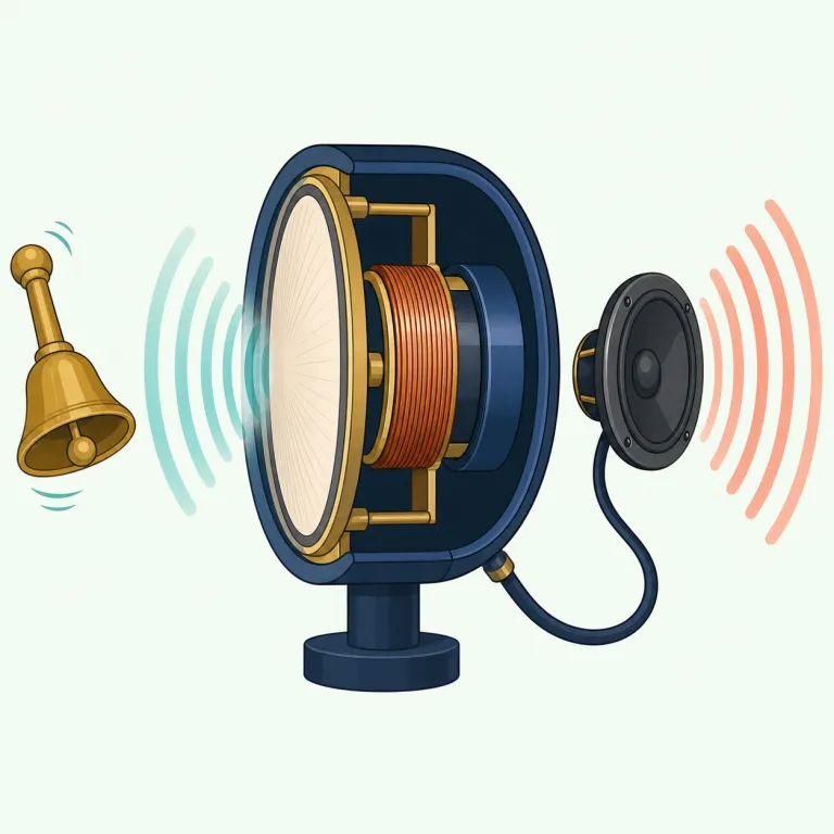 transducer（トランスデューサー・名詞）の覚え方イラスト — trans- を見たら "向こう側へ移す・変える" をまず連想