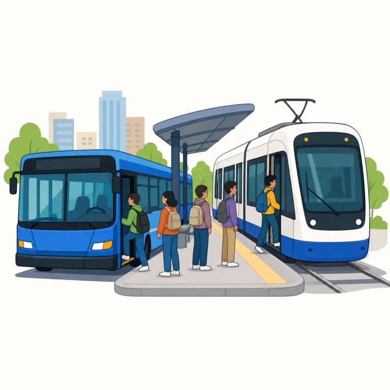 transit（輸送・名詞）の覚え方イラスト — この「輸送」の transit は、物や人が配送・交通の仕組みの中を移動している状態を表す用法です