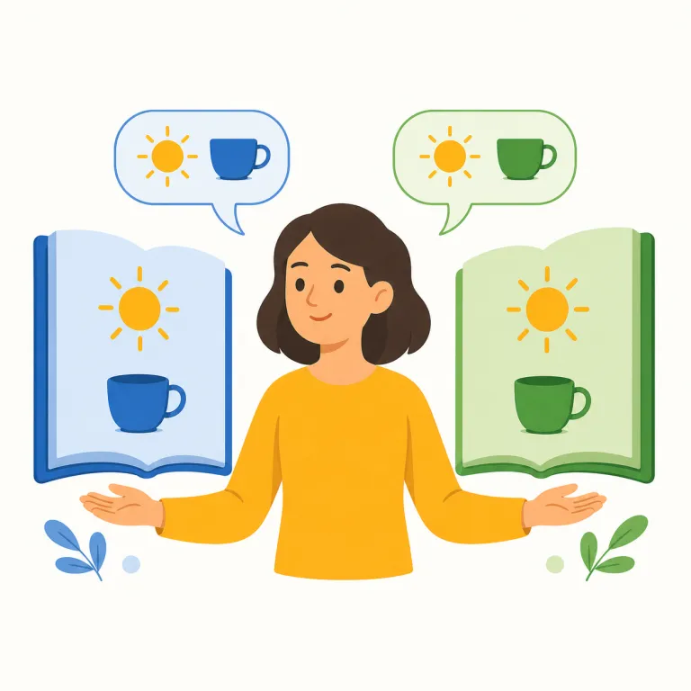 translation（翻訳・名詞）の覚え方イラスト — translation は translate「別の言語へ移す」からできた名詞です
