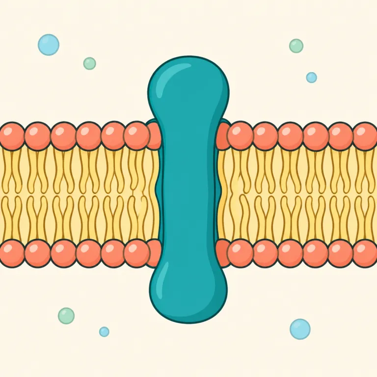 transmembrane（膜貫通・形容詞）の覚え方イラスト — trans- は transport, transfer, translate などで見慣れる「越えて向こうへ」の感覚、membrane は「膜」