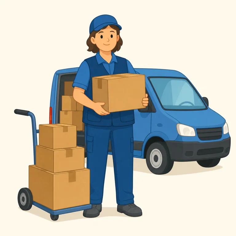 transporter（運搬人、業者・noun）の覚え方イラスト