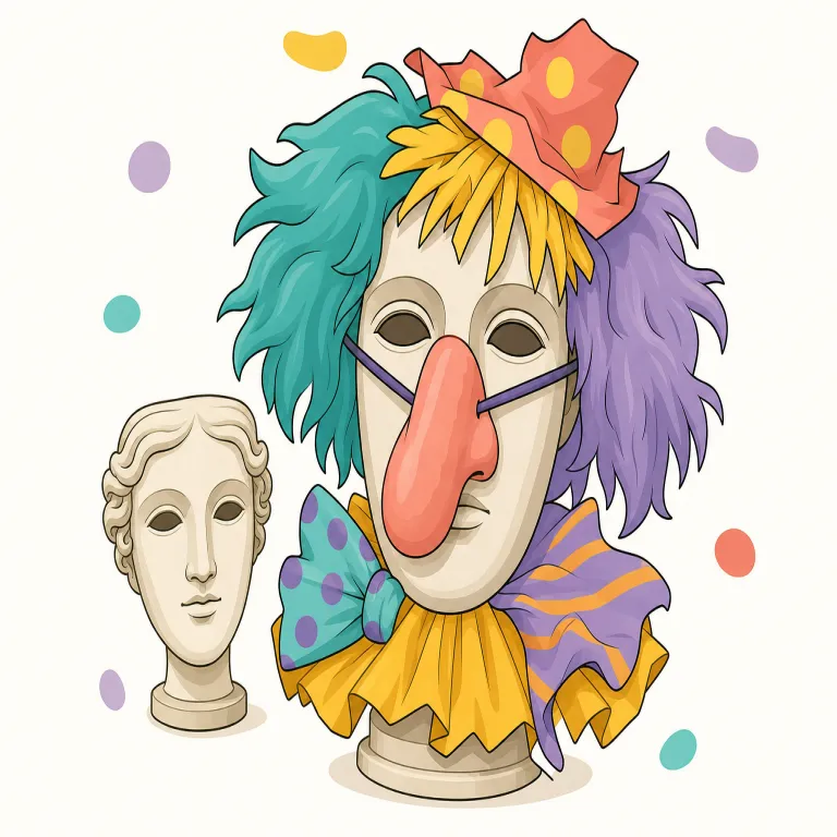 travesty（パロディ・noun）の覚え方イラスト